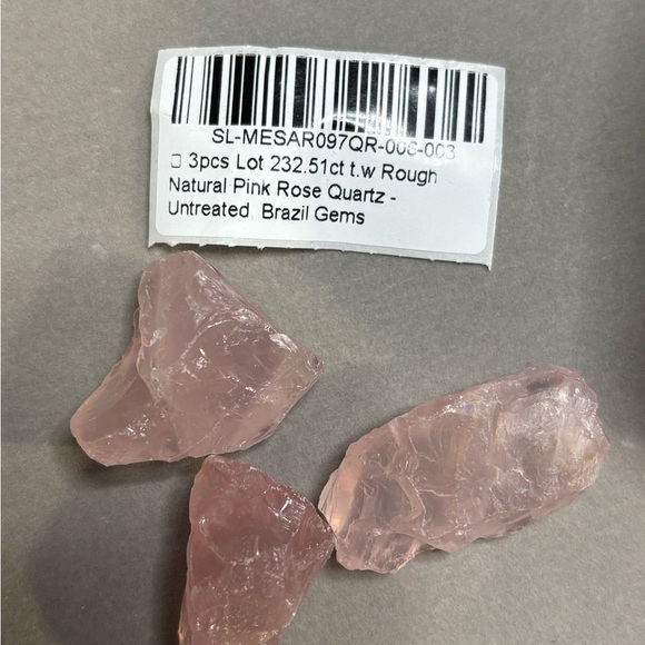 232CT Rough Rose Quartz 3PCS - Picture 10 of 12